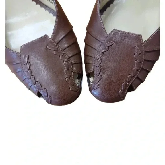 Chinese  Laundry Brown Wedge Leather Heels Size 9.5 - Picture 4 of 11